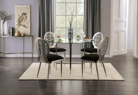 Abner Silver & Black Dining Chair (Set of 2) - Ornate Home