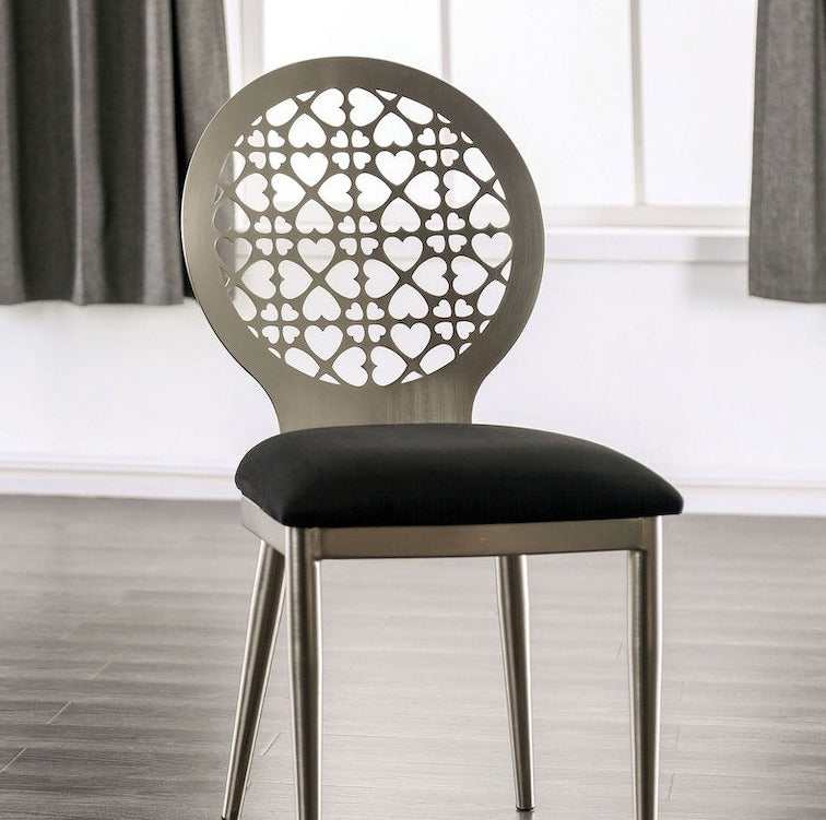 Abner Silver & Black Dining Chair (Set of 2) - Ornate Home