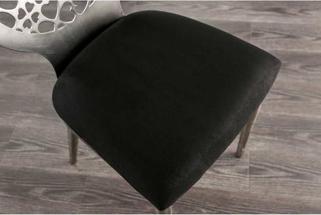 Abner Silver & Black Dining Chair (Set of 2) - Ornate Home