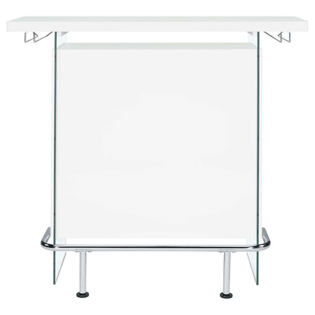 Acosta White High Gloss Home Bar - Ornate Home