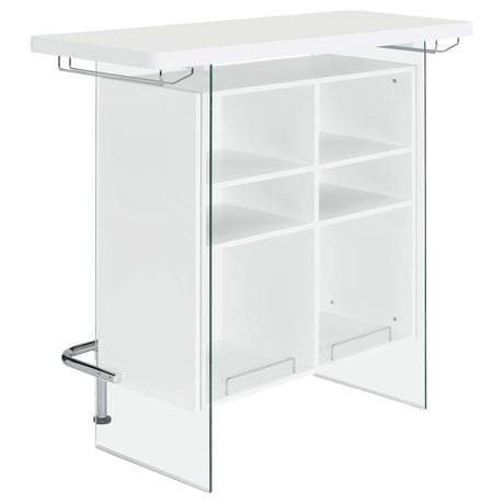 Acosta White High Gloss Home Bar - Ornate Home