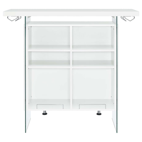 Acosta White High Gloss Home Bar - Ornate Home