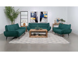 Acton Teal Blue 3 Pc Sofa Set - Ornate Home