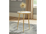 Ada White & Gold Round Accent Table - Ornate Home