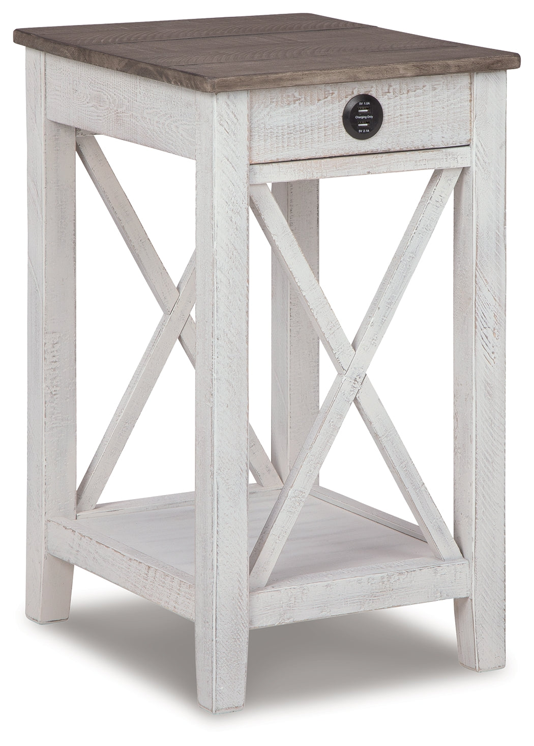 Adalane White & Gray Accent Table - Ornate Home