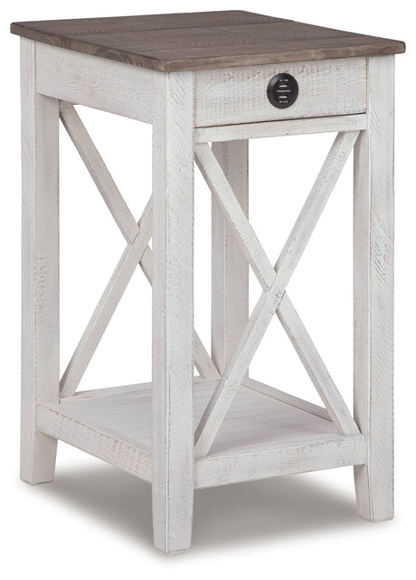 Adalane White & Gray Accent Table - Ornate Home