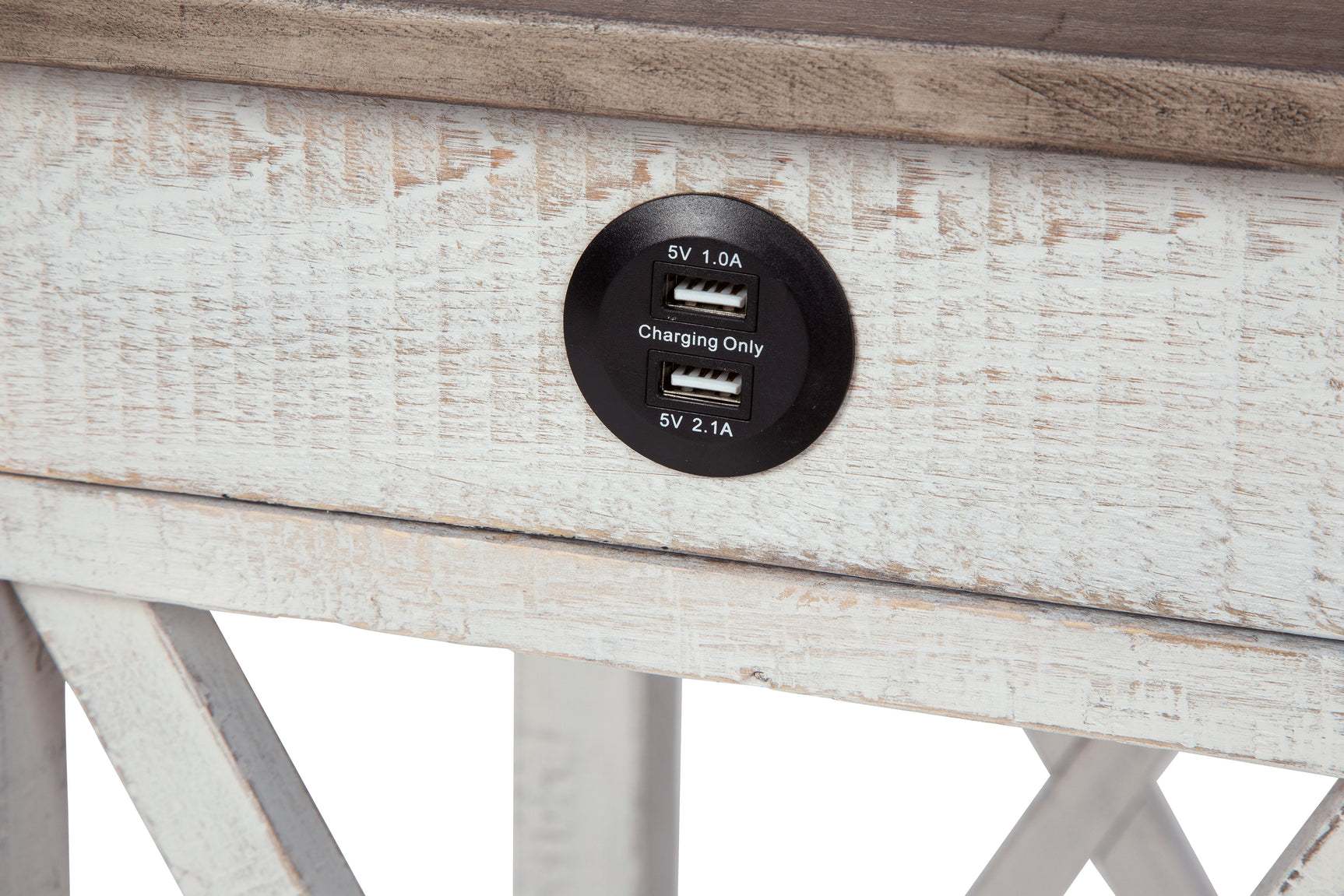 Adalane White & Gray Accent Table - Ornate Home