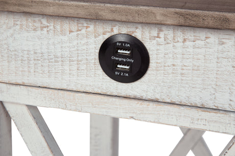 Adalane White & Gray Accent Table - Ornate Home