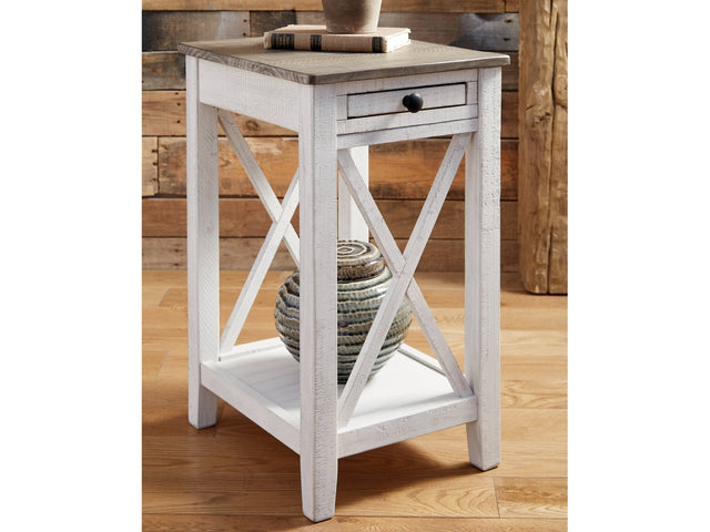 Adalane White & Gray Accent Table - Ornate Home