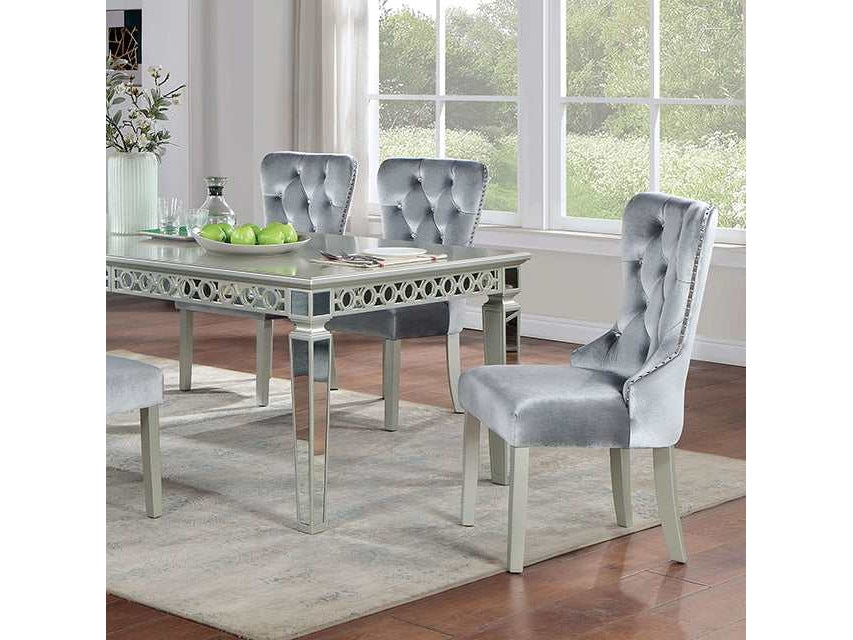 Adalia Silver/Dark Gray Dining Table - Ornate Home
