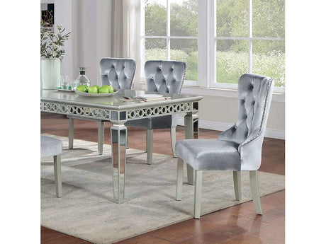 Adalia Silver/Dark Gray Dining Table - Ornate Home