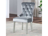 Adalia Silver/Dark Gray Wingback Chair (Set of 2) - Ornate Home