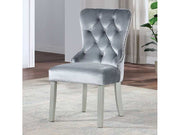 Adalia Silver/Dark Gray Wingback Chair (Set of 2) - Ornate Home