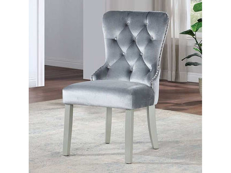 Adalia Silver/Dark Gray Wingback Chair (Set of 2) - Ornate Home