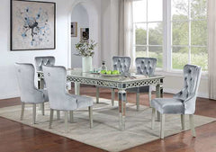 Adalia Silver/Dark Gray Wingback Chair (Set of 2) - Ornate Home