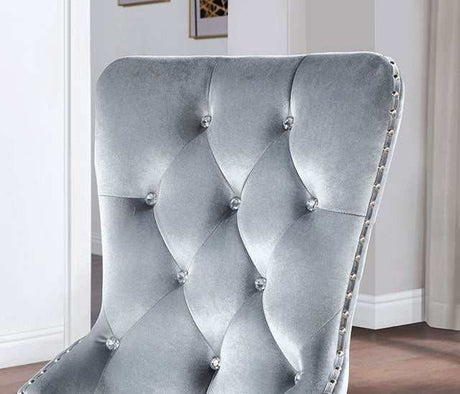 Adalia Silver/Dark Gray Wingback Chair (Set of 2) - Ornate Home