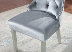 Adalia Silver/Dark Gray Wingback Chair (Set of 2) - Ornate Home