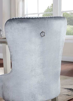 Adalia Silver/Dark Gray Wingback Chair (Set of 2) - Ornate Home