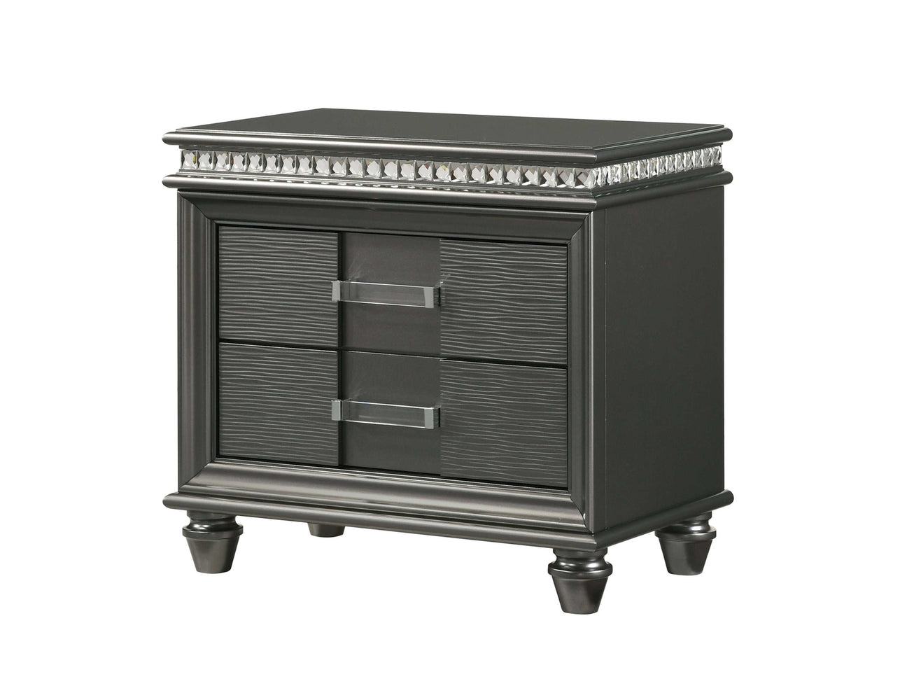 Adira Gray Nightstand - Ornate Home