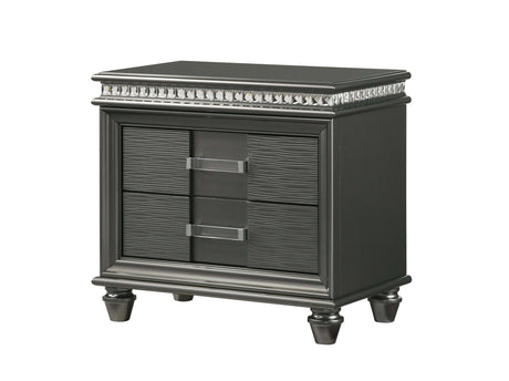 Adira Gray Nightstand - Ornate Home