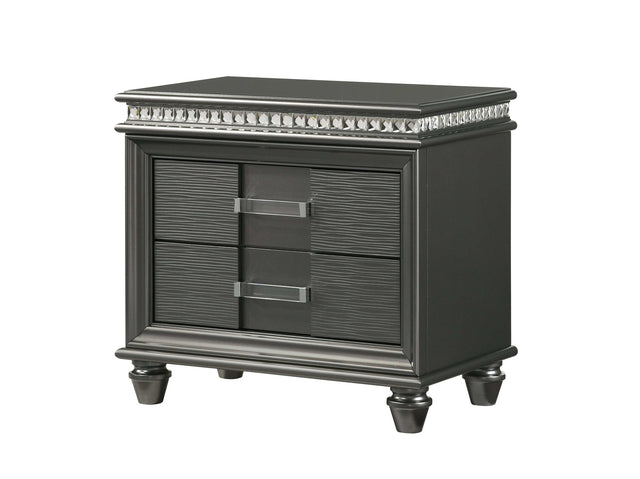 Adira Gray Nightstand - Ornate Home