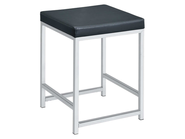 Afshan Dark Grey / Chrome Vanity Stool - Ornate Home