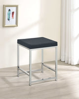Afshan Dark Grey / Chrome Vanity Stool - Ornate Home