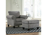 Agleno Charcoal Chair & Ottoman Set - Ornate Home