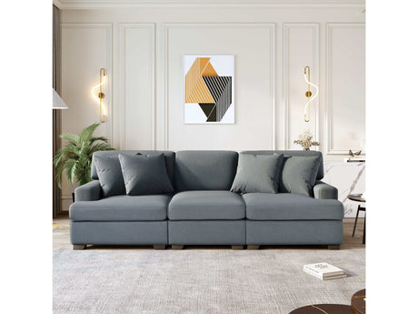 Alamitos Versatile 3-Seat Sofa with Removable Cushions and Cozy Pillows - Ornate Home