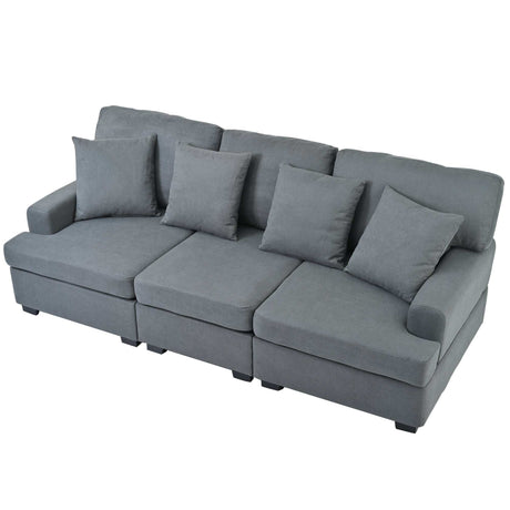 Alamitos Versatile 3-Seat Sofa with Removable Cushions and Cozy Pillows - Ornate Home