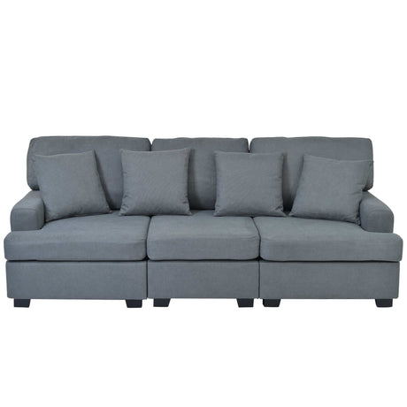 Alamitos Versatile 3-Seat Sofa with Removable Cushions and Cozy Pillows - Ornate Home