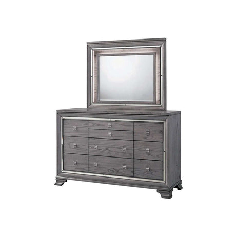 Alanis Gray 4pc Queen Bedroom Set w/ LED Light Trim - Ornate Home