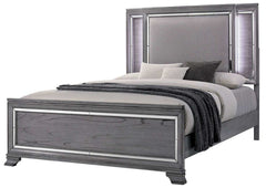 Alanis Gray Cal. King Bed w/ LED Light Trim - Ornate Home