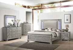 Alanis Gray Cal. King Bed w/ LED Light Trim - Ornate Home