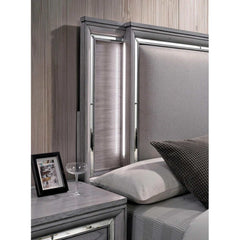 Alanis Gray Queen Bed w/ LED Light Trim - Ornate Home