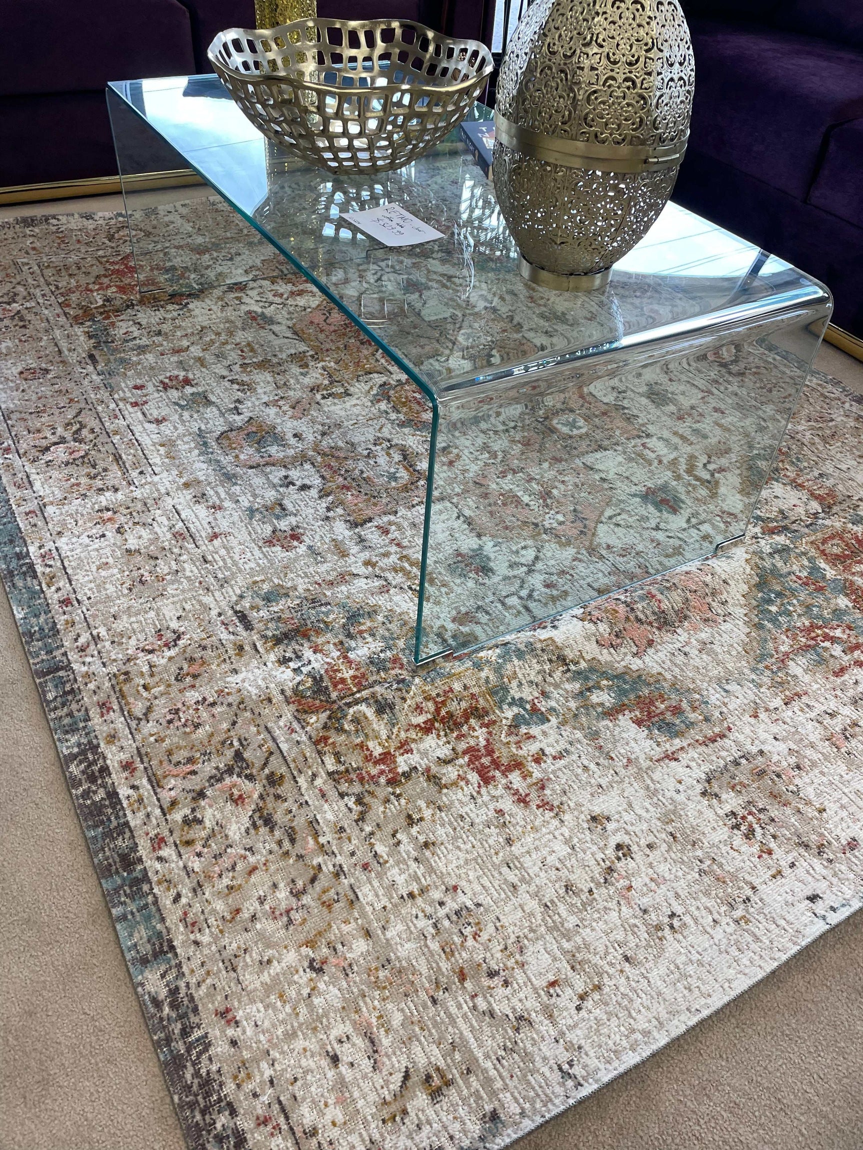 Alcantras Distressed Oriental Medallion Area Rug - Ornate Home