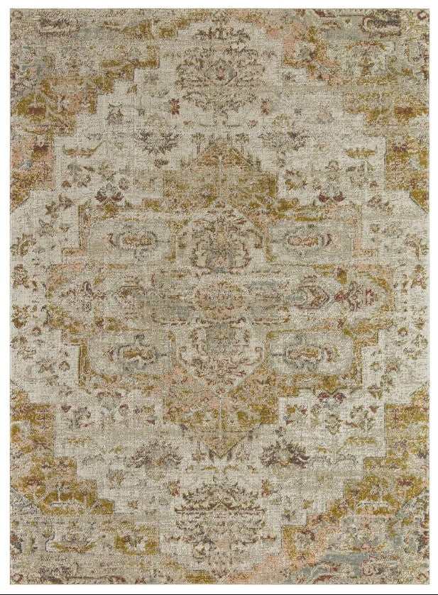 Alcantras Distressed Oriental Medallion Area Rug - Ornate Home