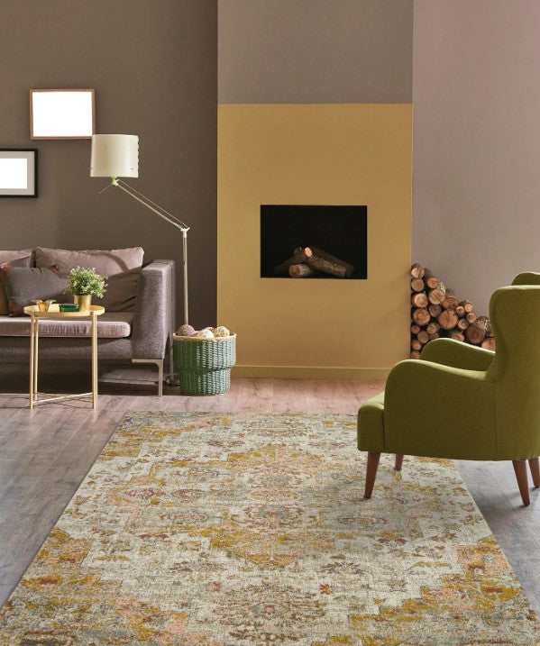 Alcantras Distressed Oriental Medallion Area Rug - Ornate Home