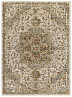 Alcantras Distressed Oriental Medallion Area Rug - Ornate Home