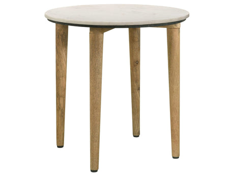 Aldis White / Natural End Table - Ornate Home