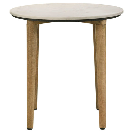 Aldis White / Natural End Table - Ornate Home