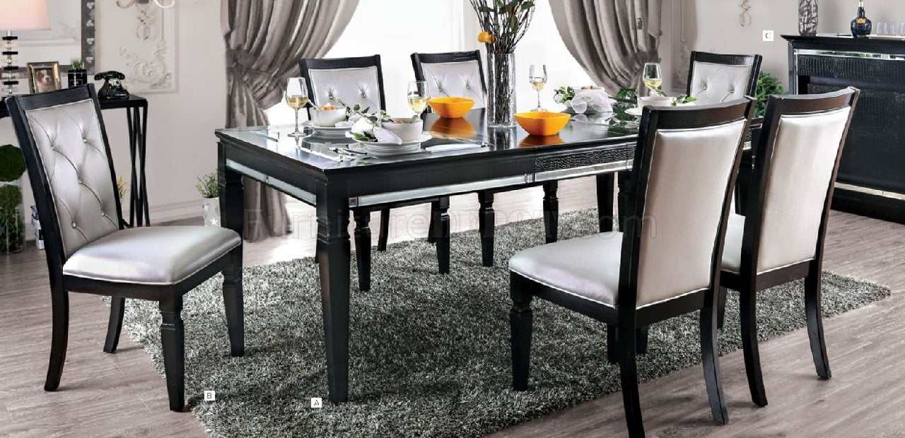 Alena Black & Silver Dining Table - Ornate Home