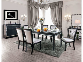Alena Black & Silver Dining Table - Ornate Home