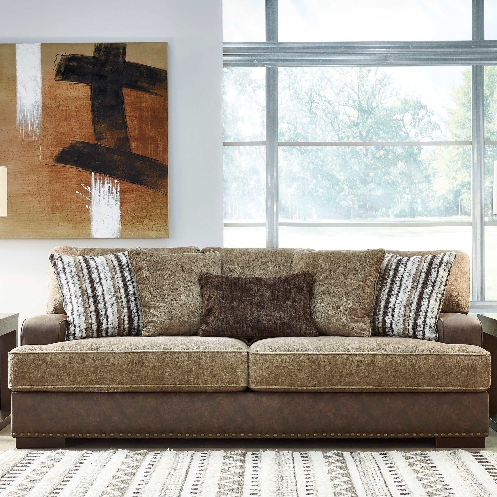 Alesbury Chocolate Living Room Set / 2pc - Ornate Home