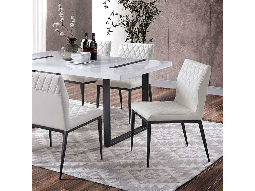 Alessia White/Black Dining Table - Ornate Home