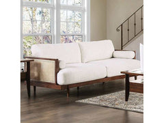Alesund Beige/Walnut Sofa - Ornate Home