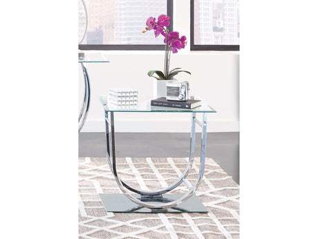 Alfie Chrome U Shaped End Table - Ornate Home