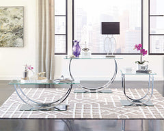 Alfie Chrome U Shaped End Table - Ornate Home