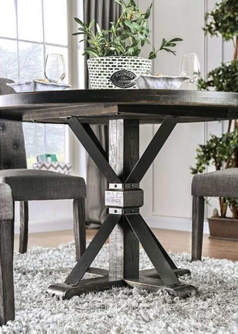 Alfred Antique Black Dining Table - Ornate Home