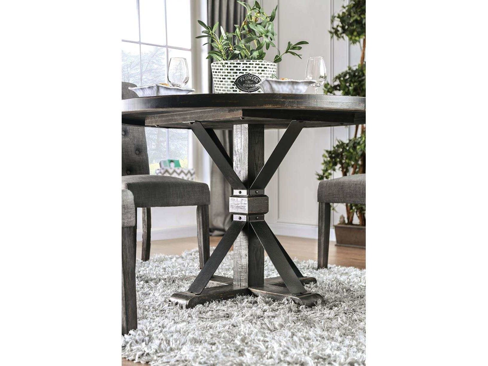 Alfred Antique Black/Ivory 5 Pc. Round Dining Room Set - Ornate Home